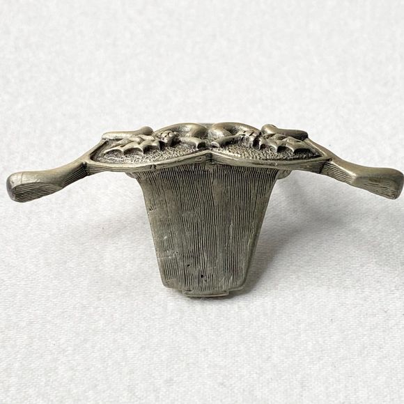 The Fort Scarf Ring Bullhead Mixed Metal Brass Pewter Look Antler Leaf Design - Picture 3 of 9